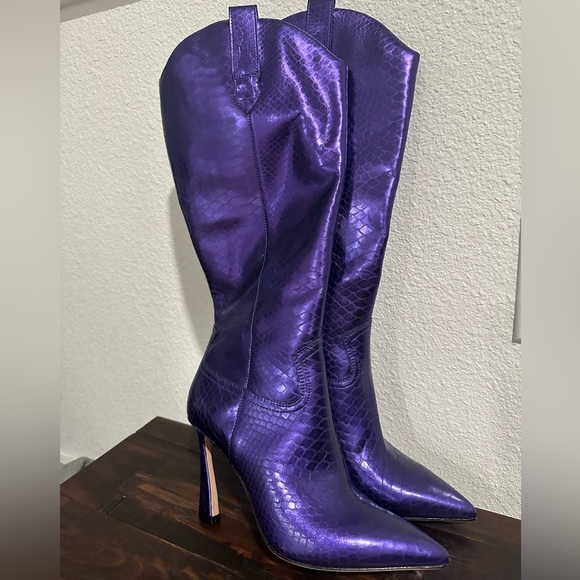 Antonio Melani Metallic Cowboy Boots - Picture 2 of 5